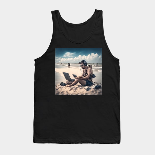 Content Creator on the Beach Tank Top by Crafty Career Creations